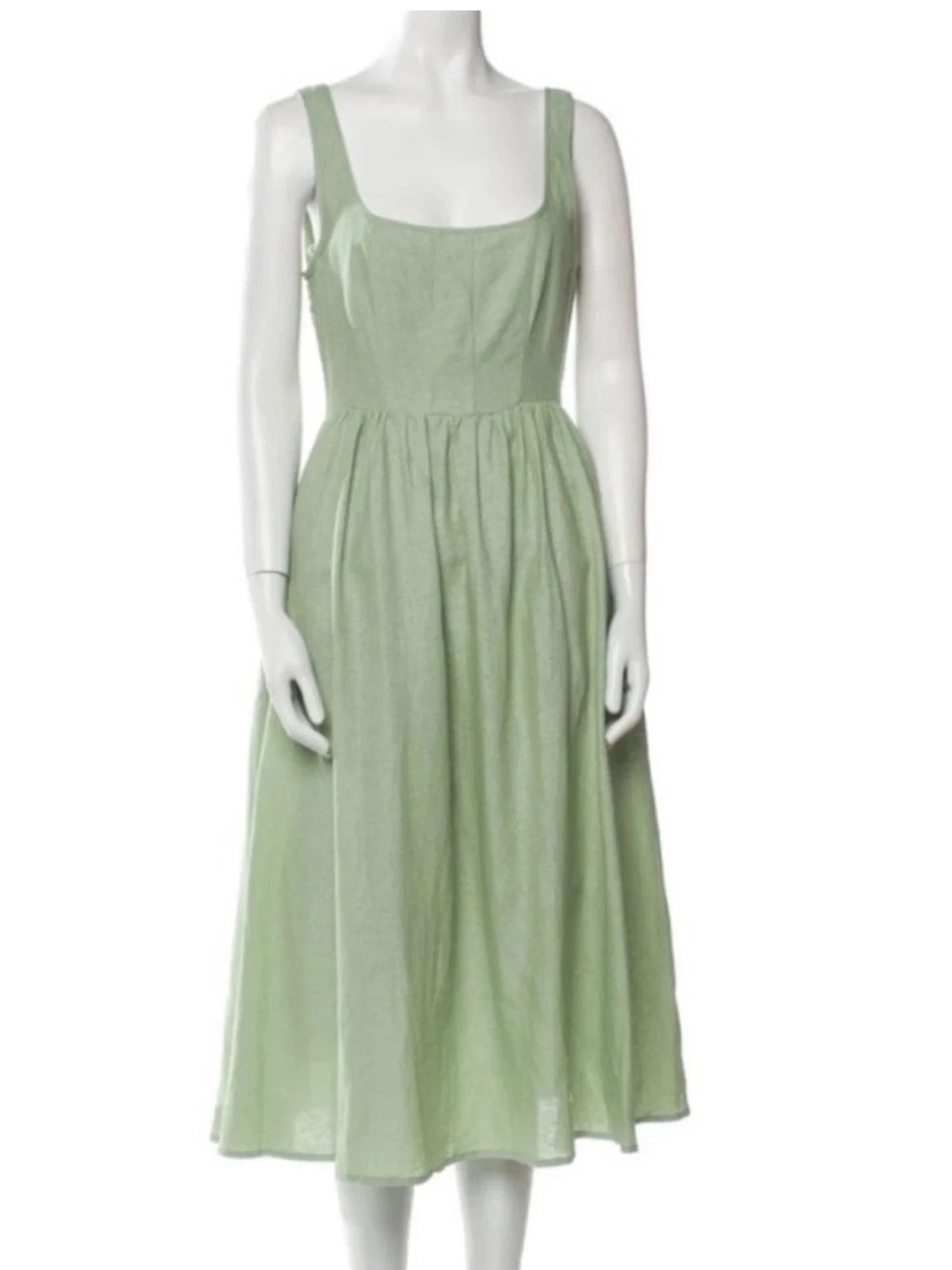 NWT • Christian Lacroix Light Green Linen Sleeveless Dress • 2